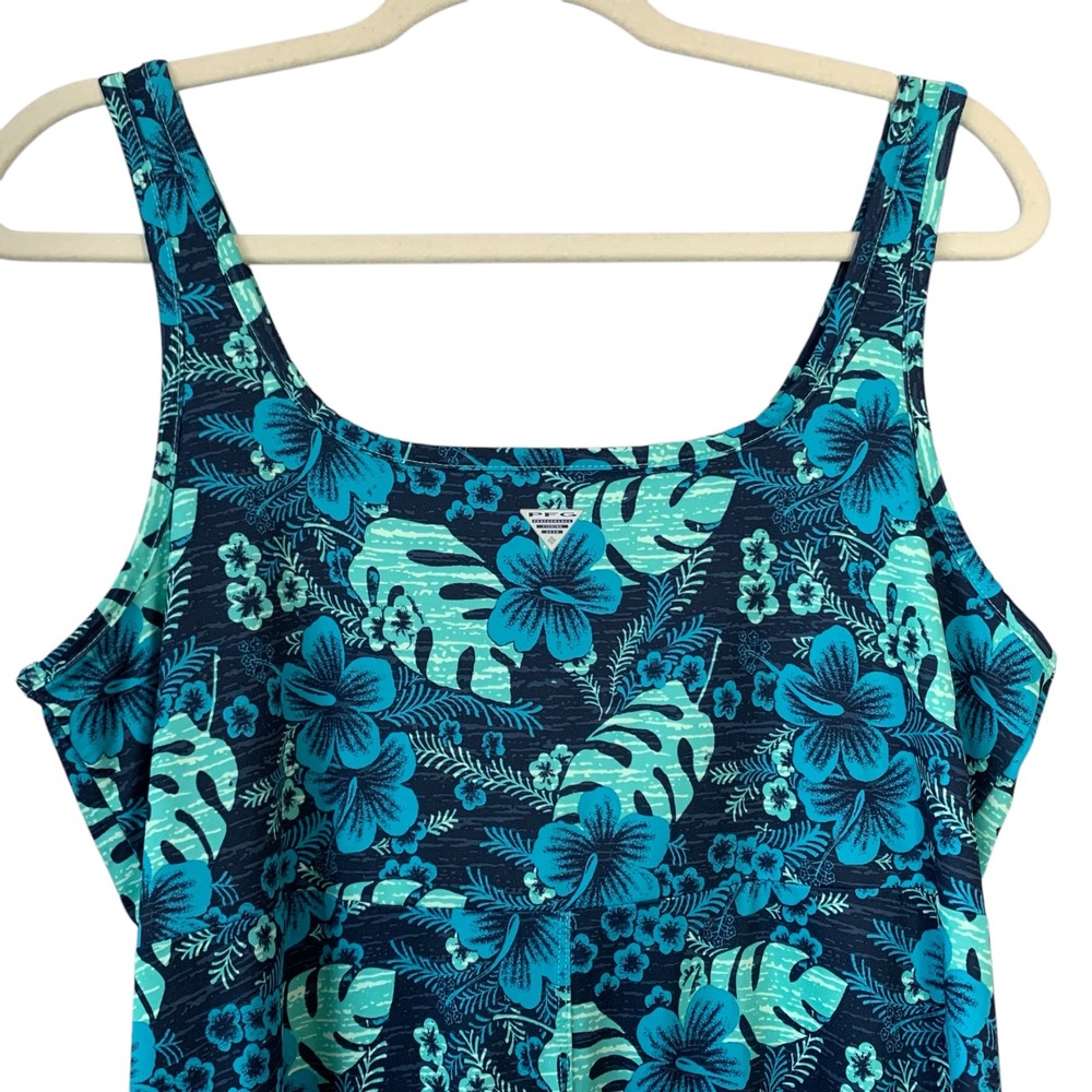 Columbia Blue and Green Floral Midi Dress - Picture 5 of 11